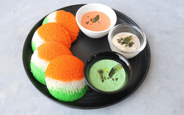 Independent Day Special Tri Colour Sujir Idli Recipe