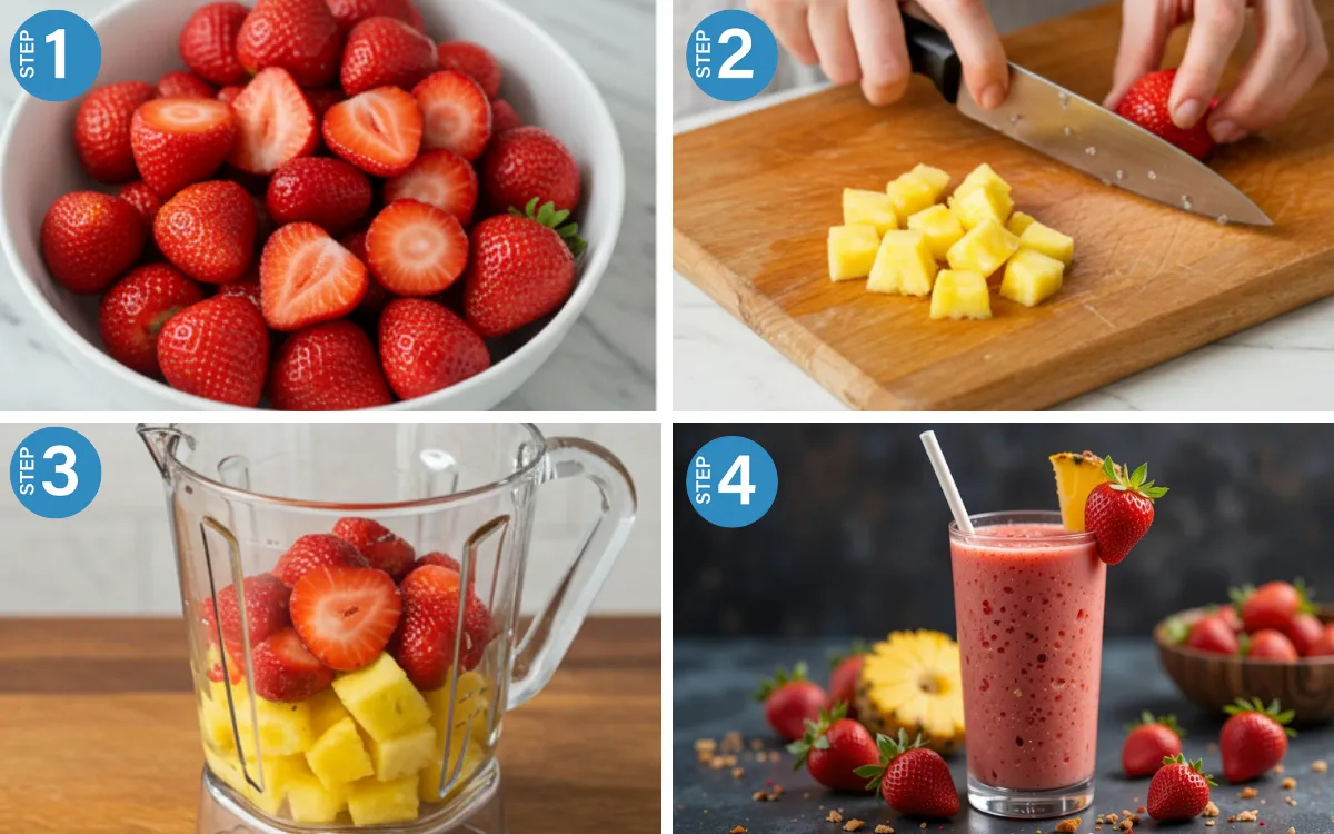 How to Make a Strawberry Pineapple Smoothie