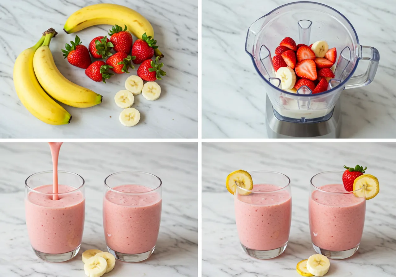 Strawberry Banana Smoothie recipe Ingredients