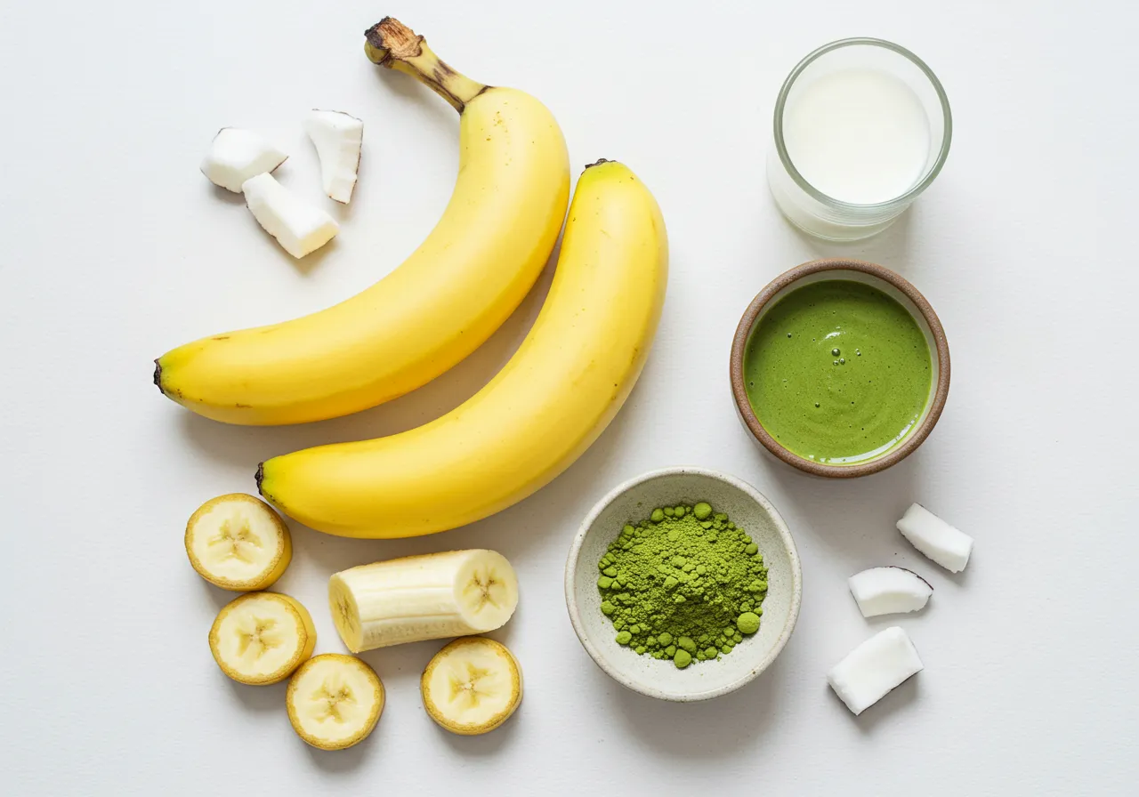 Ingredients in This Banana Matcha Smoothie Recipe