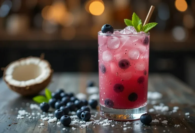 Coconut Blueberry Smash Mocktail Recipe