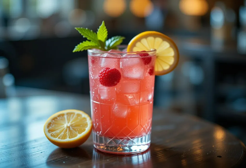 Raspberry Lemonade Spritz Mocktail recipe